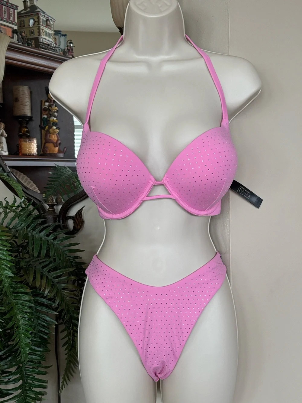Brand New Victoria's Secret Swim Bombshell Bra Push Up Bikini Brazilian Pink